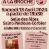 Soirée Cochon à la Broche à Saint-Pardoux-Corbier le 13 Avril 2024